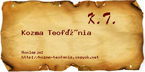 Kozma Teofánia névjegykártya